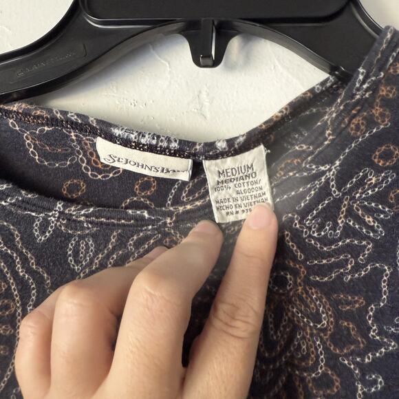 St Johns Bay Shirt Vtg M Paisley Floral Long Sleeve Button Up Top Boho Grunge - Picture 4 of 7